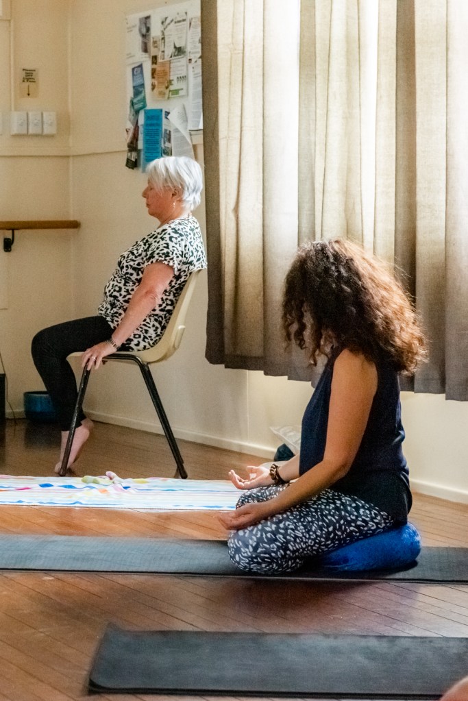 Therapeutic Yoga with Maree welcomes all levels of experience and limitations.